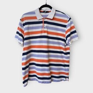 Corneliani Designer Multicolor Cotton Striped Polo Shirt